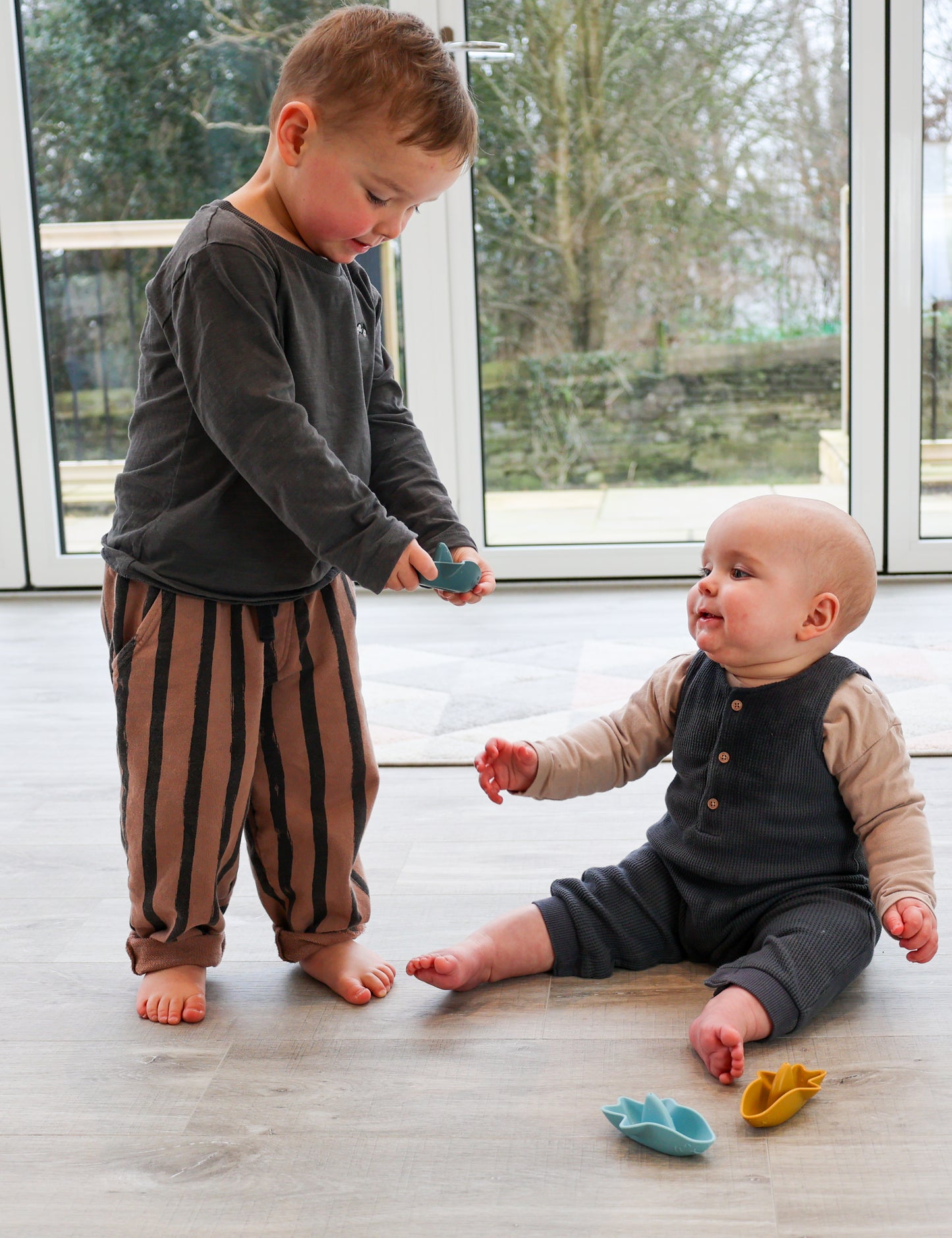 Silicone Shark Boats-Mustard, Dark & Light Blue