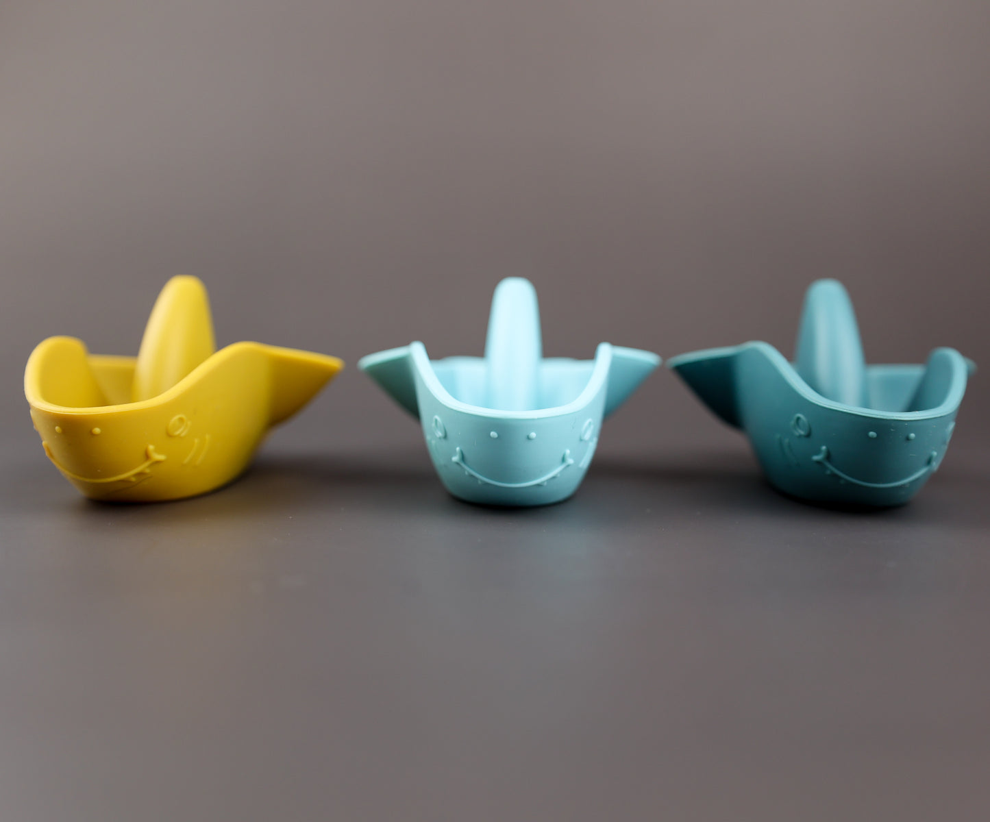Silicone Shark Boats-Mustard, Dark & Light Blue