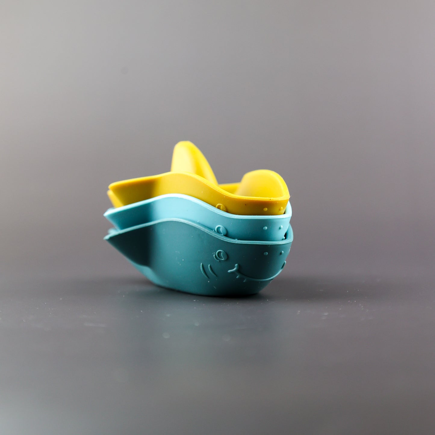 Silicone Shark Boats-Mustard, Dark & Light Blue