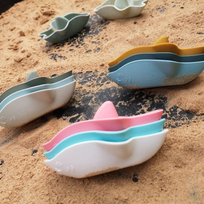 Silicone Shark Boats-Pink, White & Blue