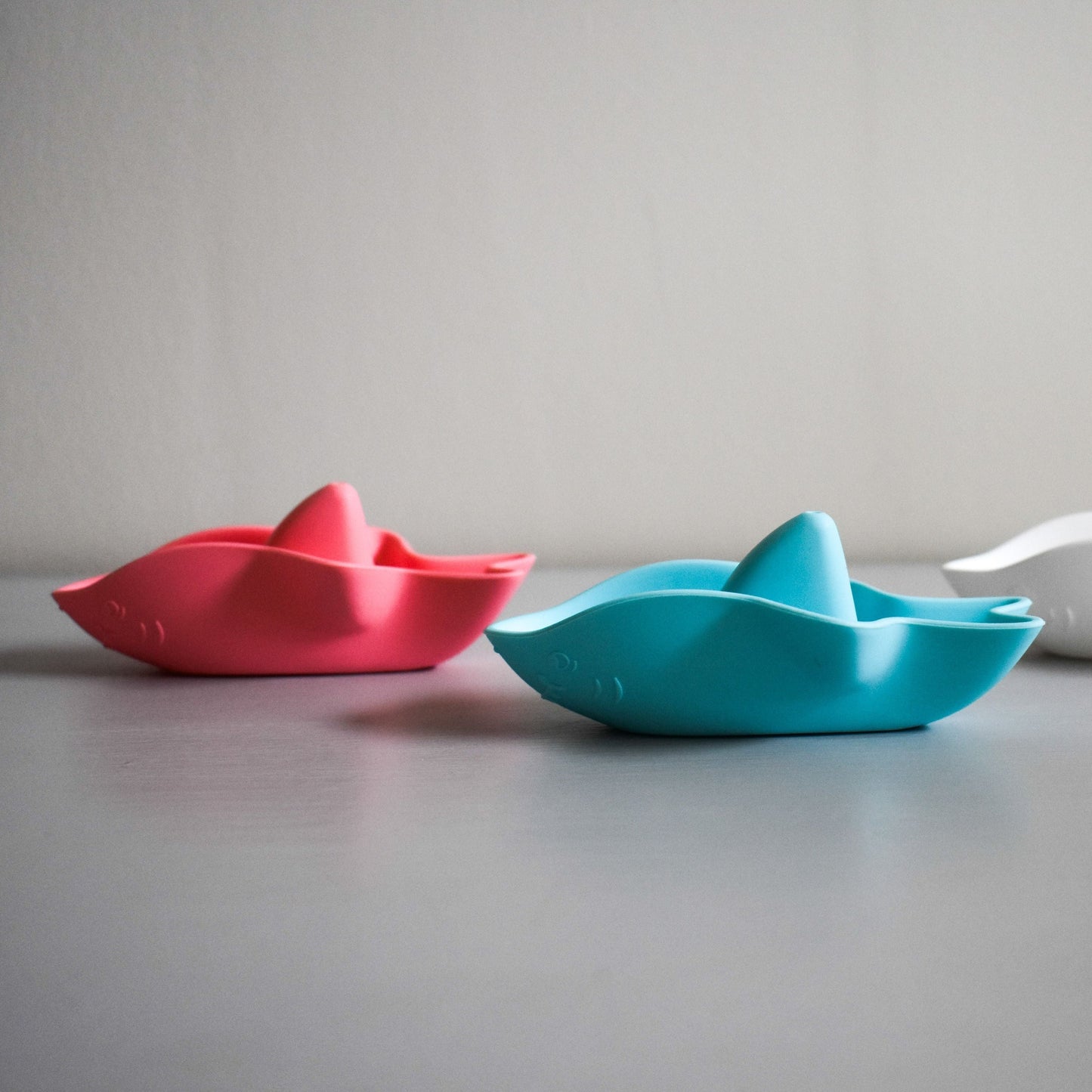 Silicone Shark Boats-Pink, White & Blue