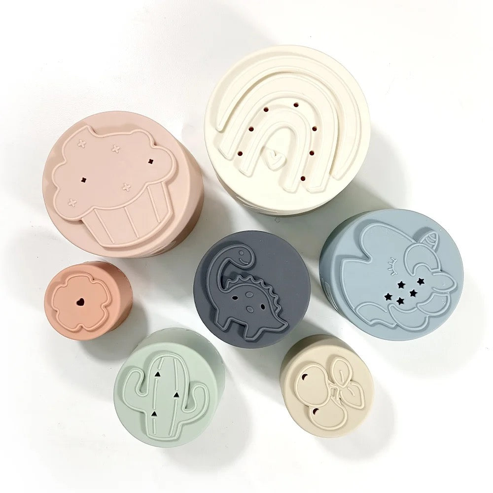 Silicone Stacking Cups - Spring Day