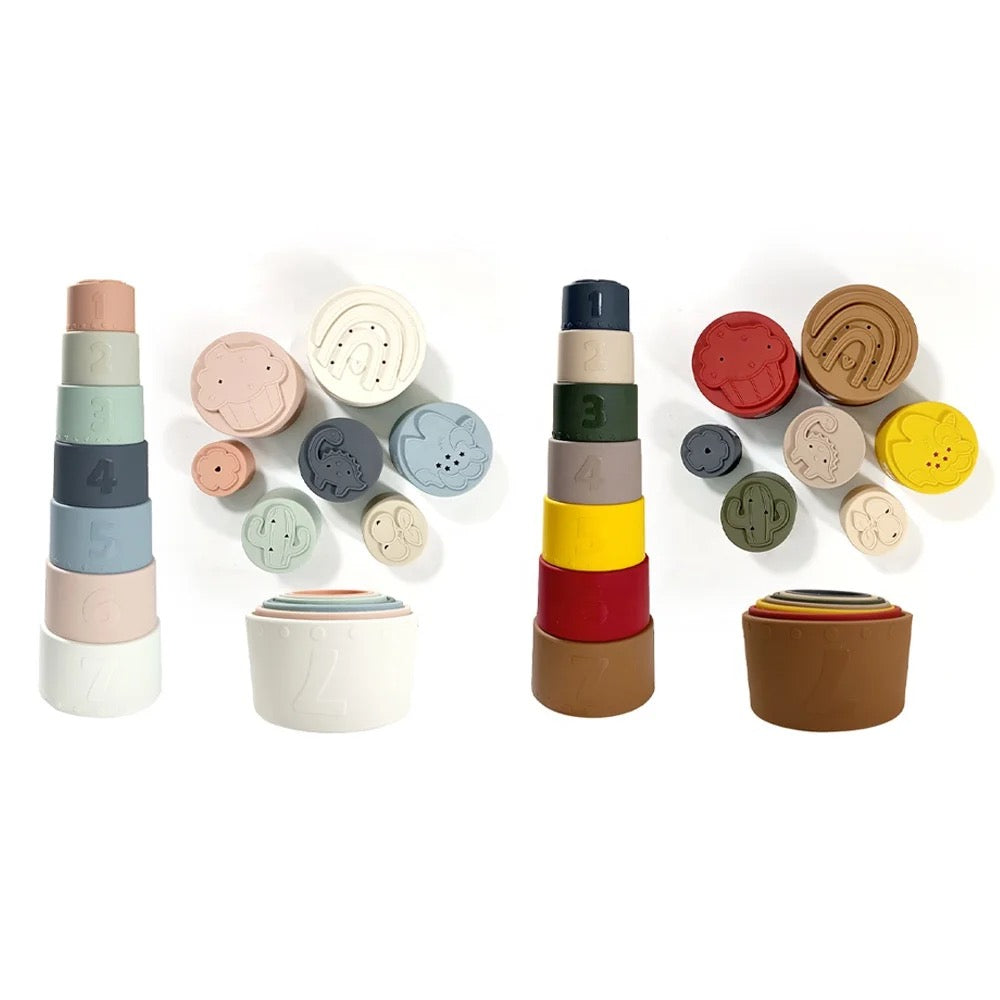 Silicone Stacking Cups - Spring Day