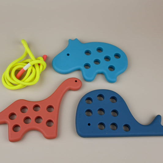 Silicone Animal Threading Toys