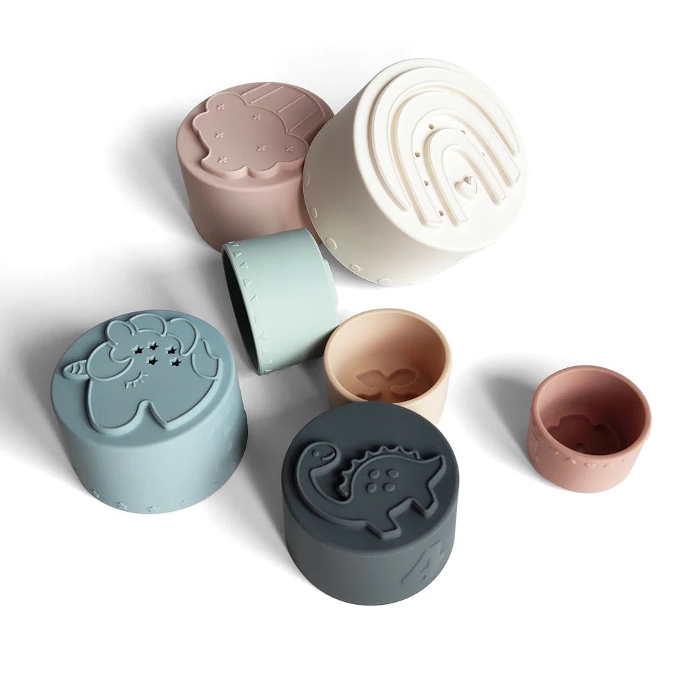 Silicone Stacking Cups - Spring Day