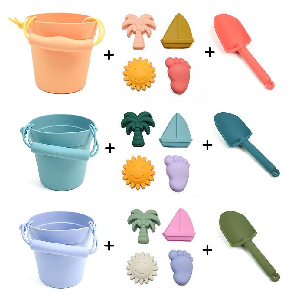 Silicone Bucket and Spades with four shape moulds